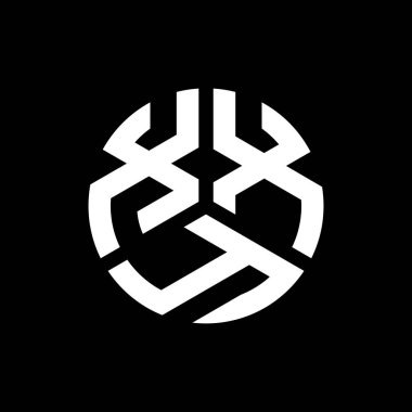 Siyah arkaplanda XXY harf logosu tasarımı. XXY yaratıcı harflerin baş harfleri logo kavramı. XXY harf tasarımı.
