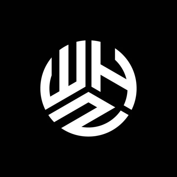 Diseño Del Logotipo Letra Whz Sobre Fondo Negro Whz Iniciales — Archivo Imágenes Vectoriales