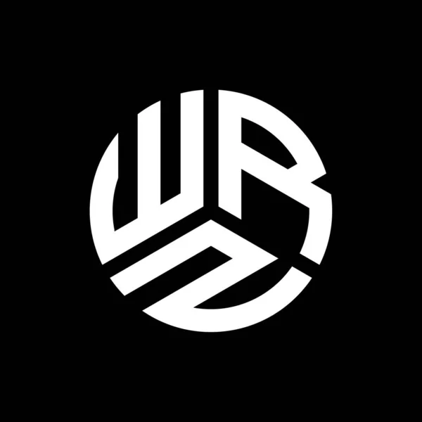 Diseño Del Logotipo Letra Wrz Sobre Fondo Negro Wrz Iniciales — Archivo Imágenes Vectoriales