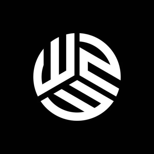 Wzw Lettre Logo Design Sur Fond Noir Wzw Initiales Créatives — Image vectorielle