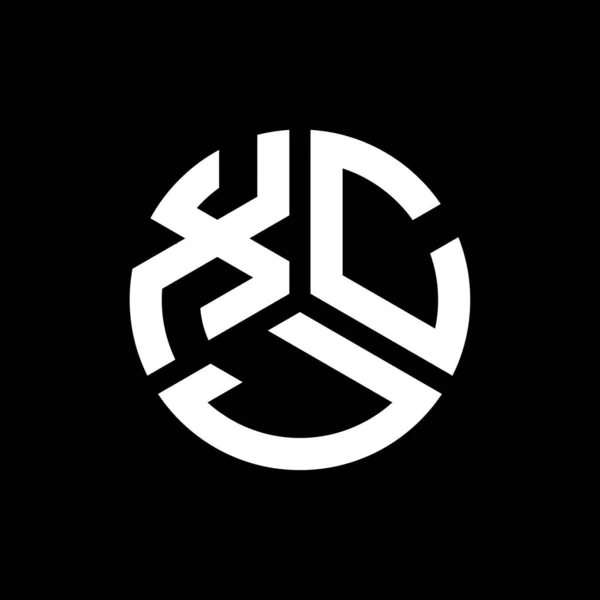 Xcj Lettera Logo Design Sfondo Nero Xcj Creativo Iniziali Lettera — Vettoriale Stock