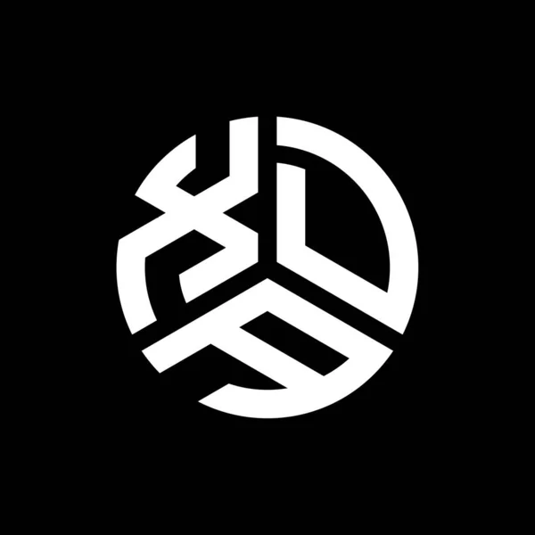 Xda Design Logotipo Carta Fundo Preto Xda Iniciais Criativas Conceito — Vetor de Stock