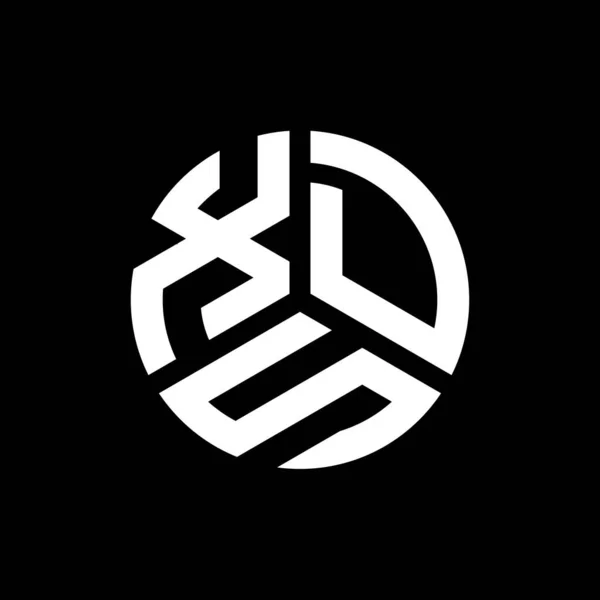 Diseño Del Logotipo Letra Xds Sobre Fondo Negro Xds Iniciales — Vector de stock