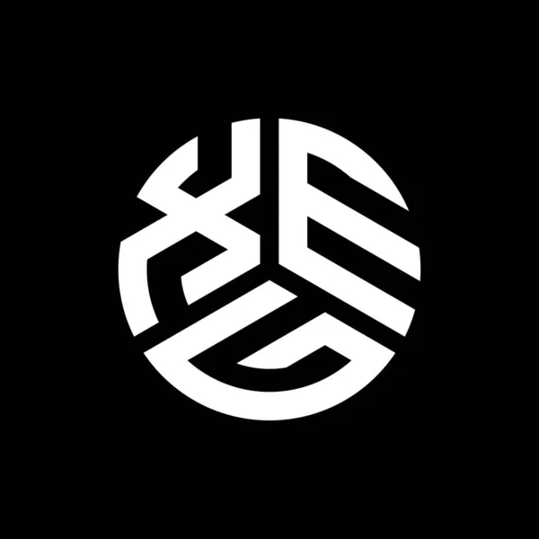 Diseño Del Logotipo Letra Xeg Sobre Fondo Negro Xeg Iniciales — Vector de stock