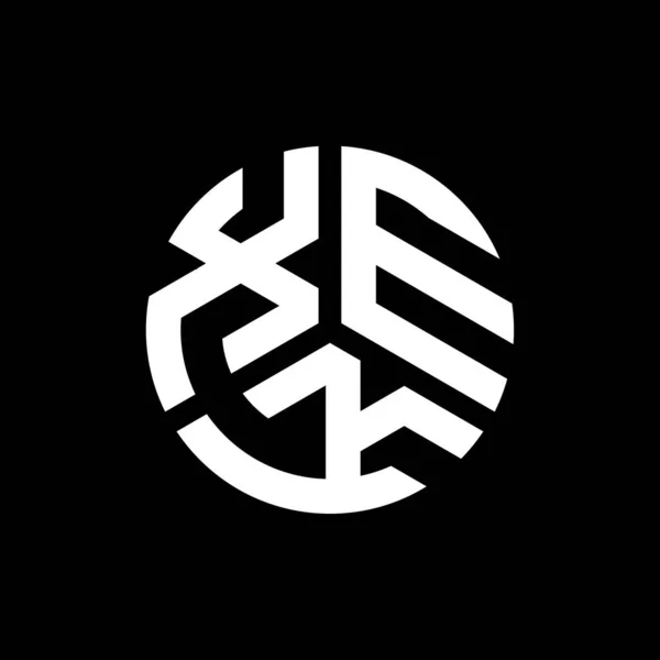 Siyah Arka Planda Xek Harf Logosu Tasarımı Xek Yaratıcı Harflerin — Stok Vektör