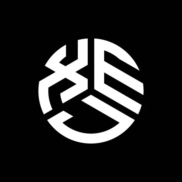 Xej Design Logotipo Carta Fundo Preto Xej Iniciais Criativas Conceito — Vetor de Stock
