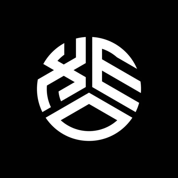 Xen Design Logotipo Carta Fundo Preto Xen Iniciais Criativas Conceito — Vetor de Stock