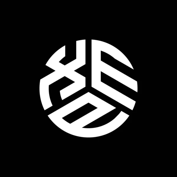 Siyah Arkaplanda Xep Harf Logosu Tasarımı Xep Yaratıcı Harf Logosu — Stok Vektör