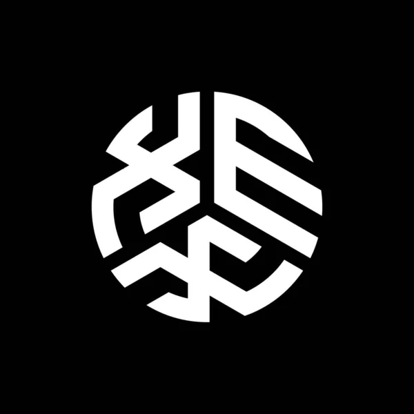 Diseño Del Logotipo Letra Xex Sobre Fondo Negro Concepto Logotipo — Vector de stock