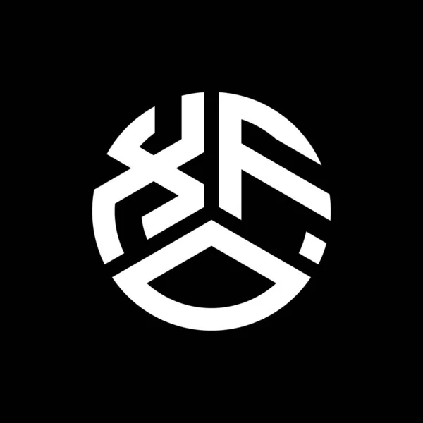 Siyah Arka Planda Xfo Harfi Logosu Tasarımı Xfo Yaratıcı Harflerin — Stok Vektör