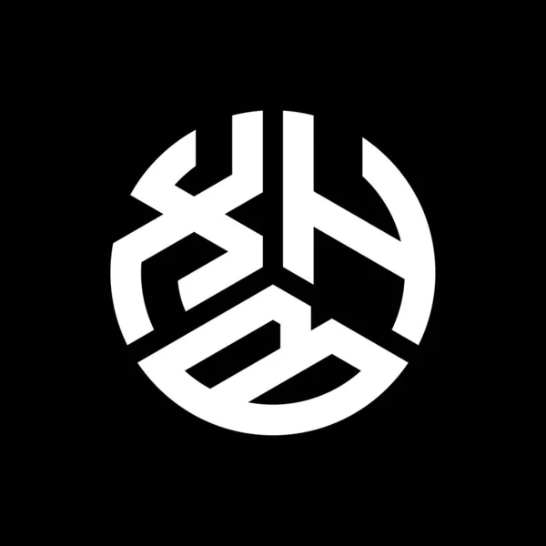 Xhb Design Logotipo Carta Fundo Preto Xhb Iniciais Criativas Conceito — Vetor de Stock