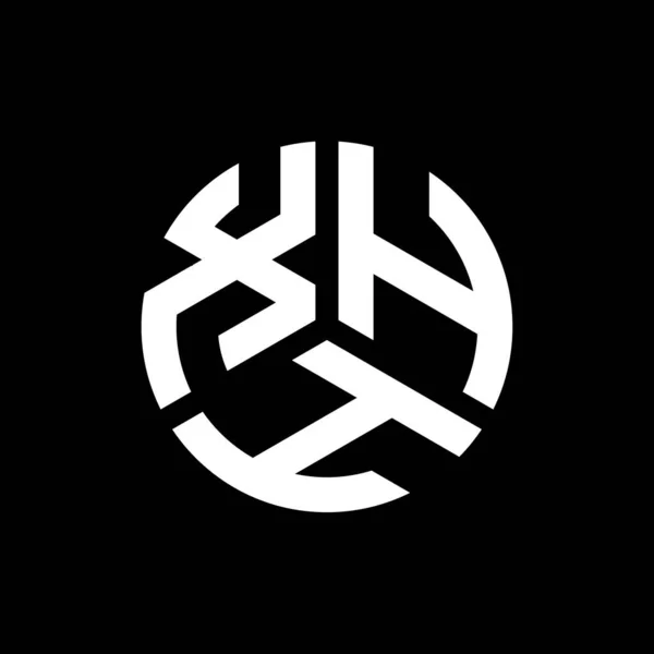 Desain Logo Huruf Xhh Pada Latar Belakang Hitam Xhh Kreatif - Stok Vektor