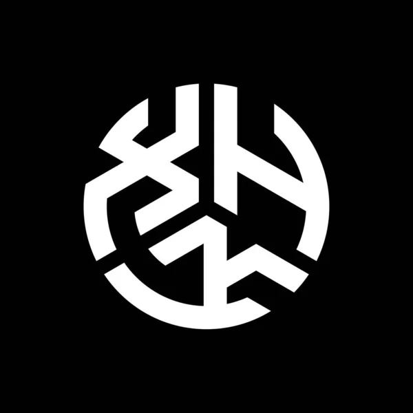 Xhk Design Logotipo Carta Fundo Preto Xhk Iniciais Criativas Conceito —  Vetores de Stock