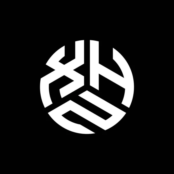 Xhn Design Logotipo Carta Fundo Preto Xhn Iniciais Criativas Conceito — Vetor de Stock