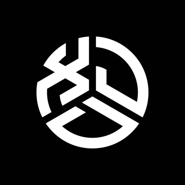 Xjd Design Logotipo Carta Fundo Preto Xjd Iniciais Criativas Conceito — Vetor de Stock