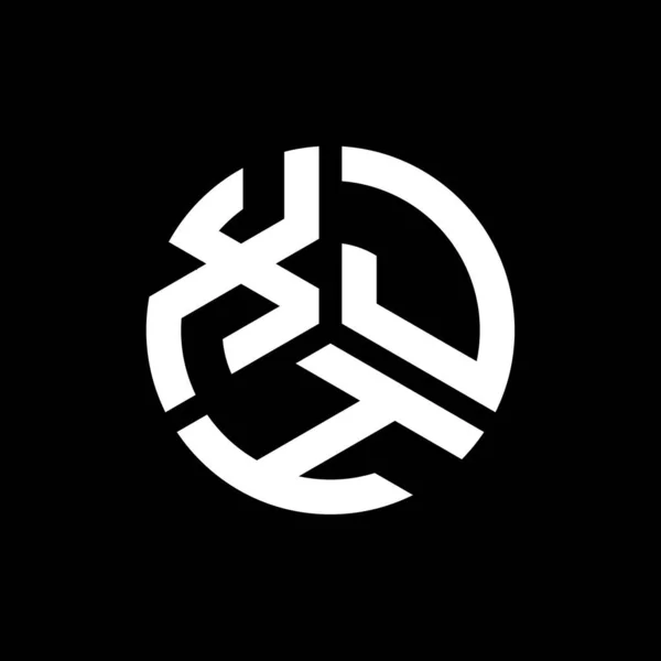 Siyah Arkaplanda Xjh Harf Logosu Tasarımı Xjh Yaratıcı Harflerin Baş — Stok Vektör