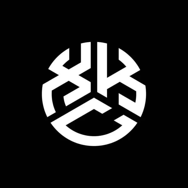 Xkc Projeto Logotipo Carta Fundo Preto Xkc Iniciais Criativas Conceito — Vetor de Stock