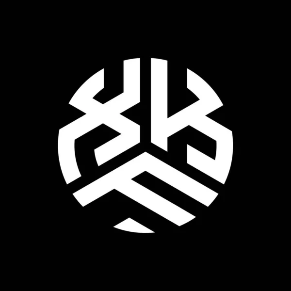 Siyah Arkaplanda Xkf Harf Logosu Tasarımı Xkf Yaratıcı Harf Logosu — Stok Vektör