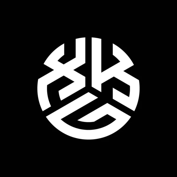 Diseño Del Logotipo Letra Xkg Sobre Fondo Negro Xkg Iniciales — Vector de stock