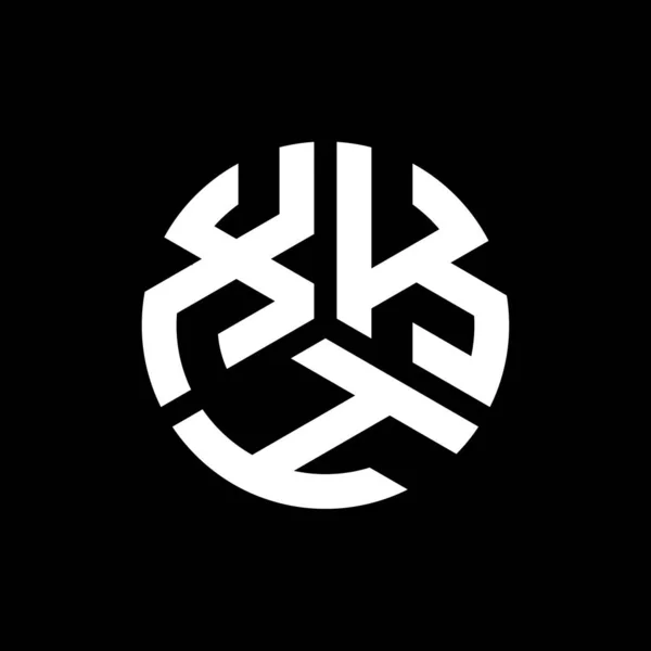 Diseño Del Logotipo Letra Xkh Sobre Fondo Negro Xkh Iniciales — Vector de stock
