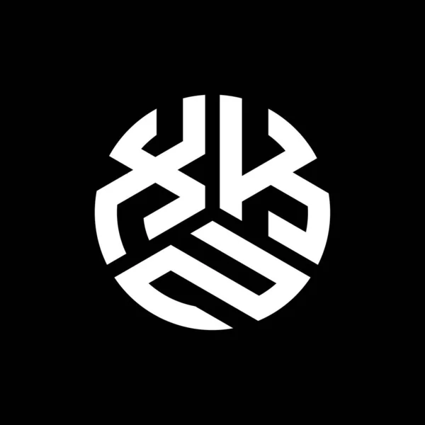 黒の背景にXkn文字のロゴデザイン Xknクリエイティブイニシャルレターロゴコンセプト Xkn文字デザイン — ストックベクタ