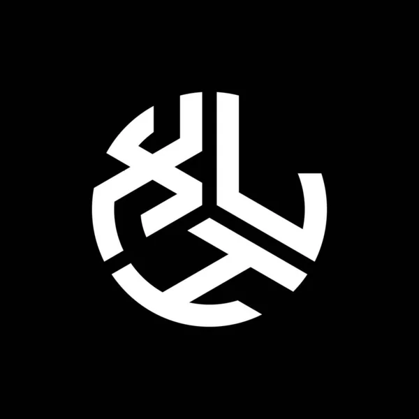 Xlh Design Logotipo Carta Fundo Preto Xlh Iniciais Criativas Conceito — Vetor de Stock