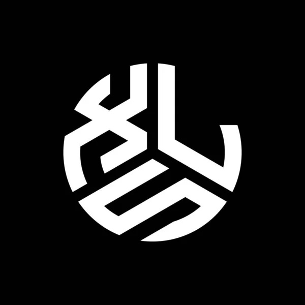 Diseño Del Logotipo Letra Xls Sobre Fondo Negro Xls Iniciales — Vector de stock