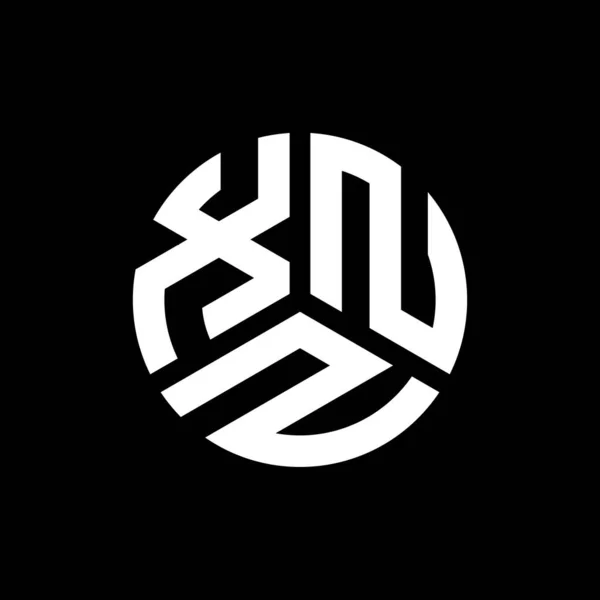 Xnz Logo Ontwerp Zwarte Achtergrond Xnz Creatieve Initialen Letter Logo — Stockvector