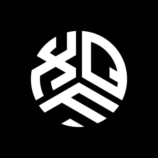Siyah Arkaplanda Xqf Harf Logosu Tasarımı Xqf Yaratıcı Harf Logosu — Stok Vektör