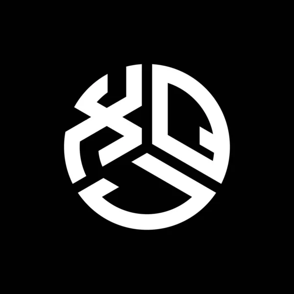 Σχεδιασμός Λογότυπου Γραμμάτων Xqj Μαύρο Φόντο Δημιουργικά Αρχικά Xqj Έννοια — Διανυσματικό Αρχείο