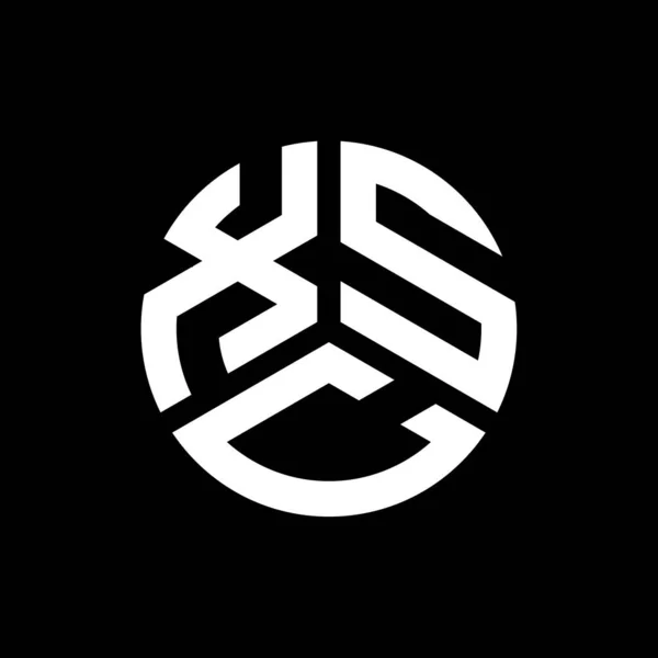 Diseño Del Logotipo Letra Xsc Sobre Fondo Negro Xsc Iniciales — Vector de stock