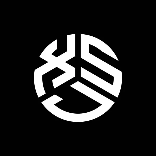 Xsj Дизайн Логотипу Чорному Тлі Xsj Творчі Ініціали Букви Концепція — стоковий вектор
