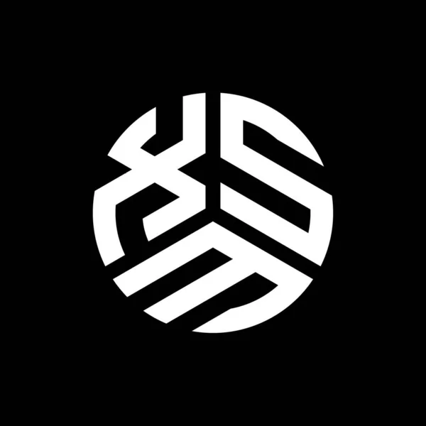 Diseño Del Logotipo Letra Xsm Sobre Fondo Negro Xsm Iniciales — Vector de stock