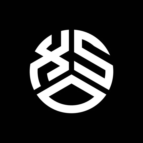 Siyah Arka Planda Xso Harfi Logo Tasarımı Xso Yaratıcı Harf — Stok Vektör