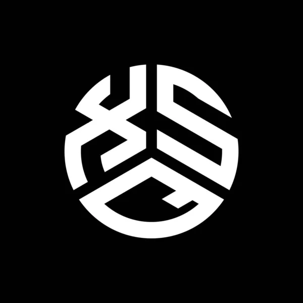 Desain Logo Huruf Xsq Pada Latar Belakang Hitam Xsq Kreatif - Stok Vektor
