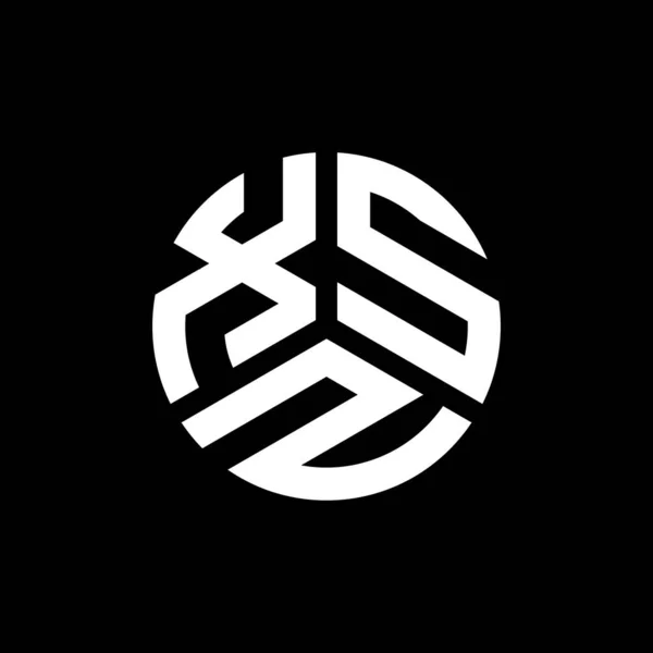 Diseño Del Logotipo Letra Xsz Sobre Fondo Negro Xsz Iniciales — Vector de stock