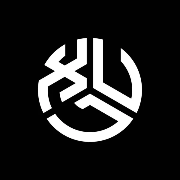 Xul Design Logotipo Carta Fundo Preto Xul Iniciais Criativas Conceito — Vetor de Stock
