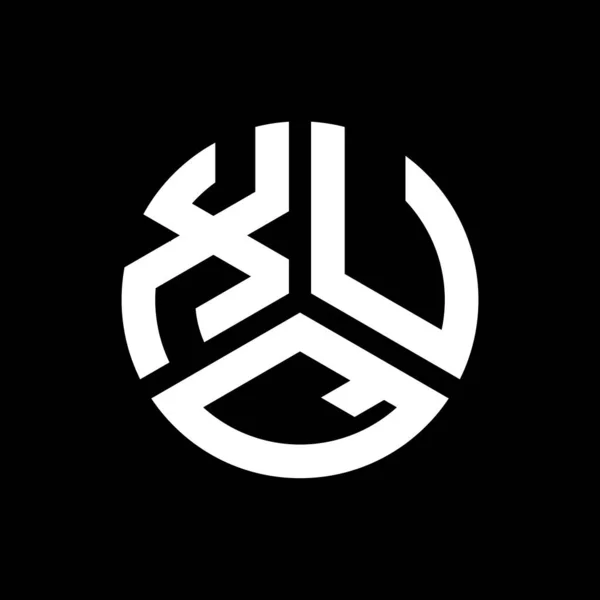 Xuq Design Logotipo Carta Fundo Preto Xuq Iniciais Criativas Conceito — Vetor de Stock