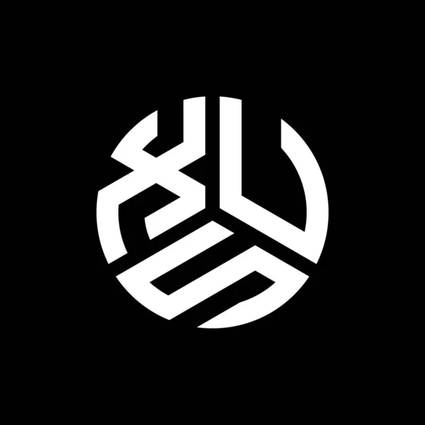 Xus Brev Logotyp Design Svart Bakgrund Xus Kreativa Initialer Brev — Stock vektor