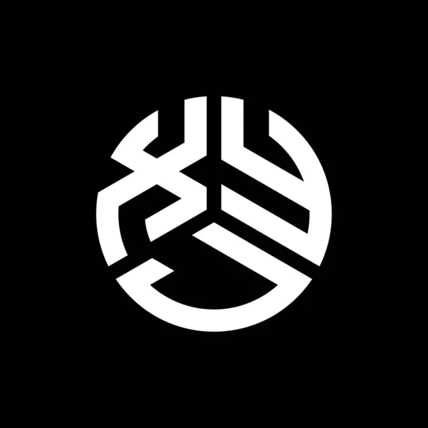 Xyj Дизайн Логотипу Чорному Тлі Xyj Творчі Ініціали Букви Концепція — стоковий вектор