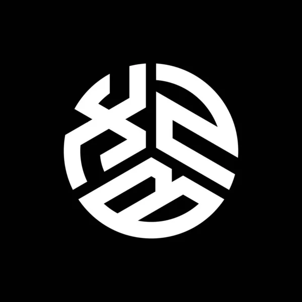 Modèle Logo Lettre Xzb Sur Fond Noir Xzb Initiales Créatives — Image vectorielle
