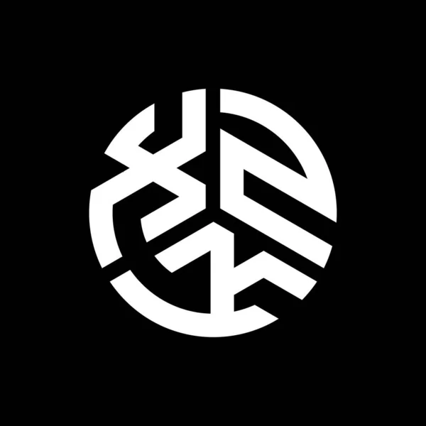 Siyah Arkaplanda Xzk Harf Logosu Tasarımı Xzk Yaratıcı Harflerin Baş — Stok Vektör