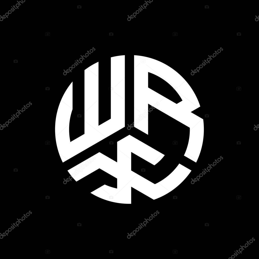 WRX letter logo design on black background. WRX creative initials letter logo concept. WRX letter design.