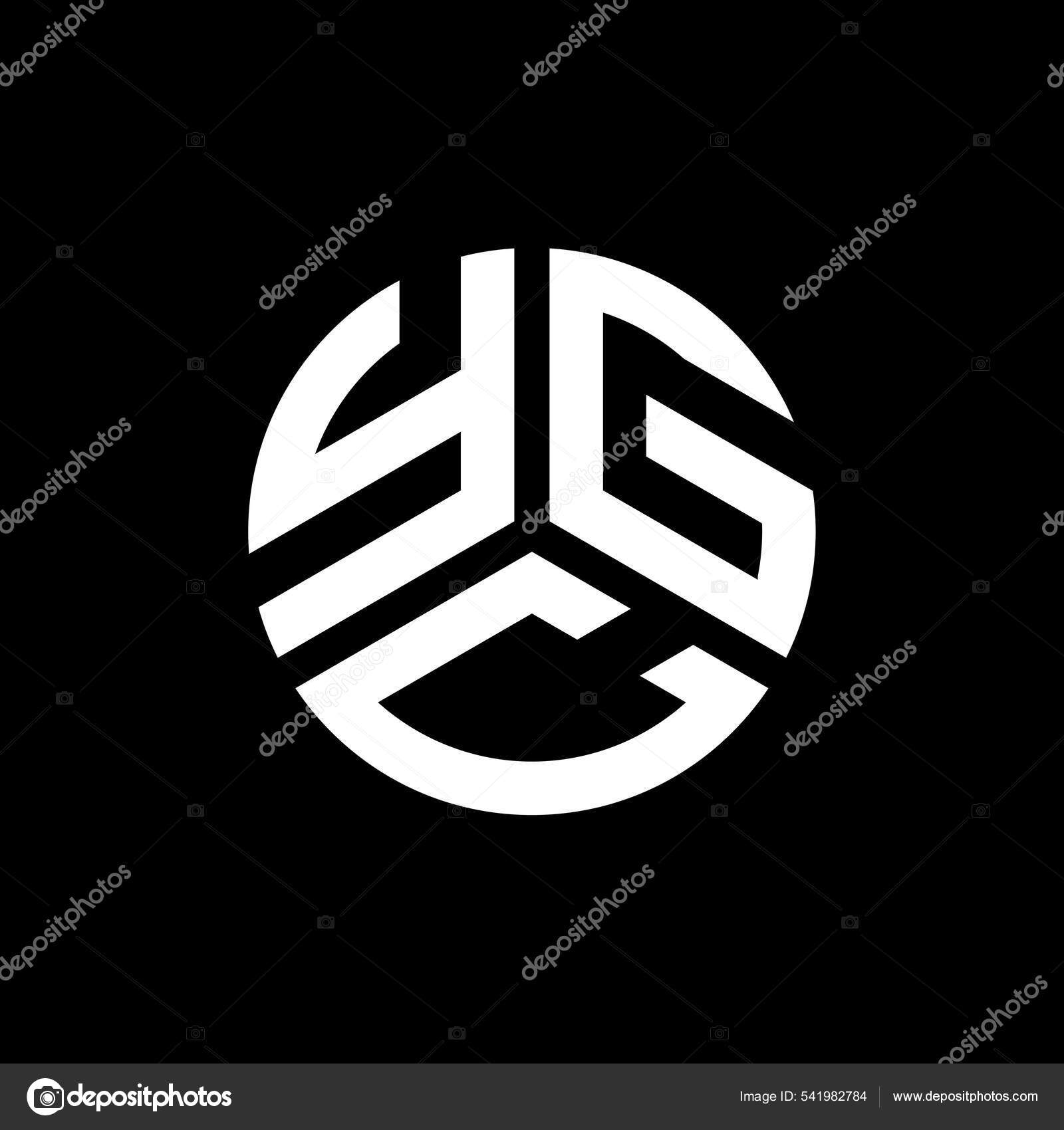 Дизайн Логотипа Ygc Чёрном Фоне Концепция Логотипа Инициалами Ygc.