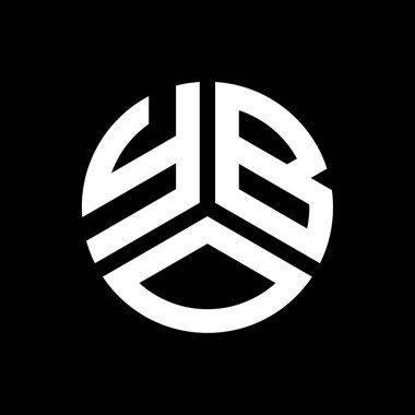 Siyah arka planda YBO harf logosu tasarımı. YBO yaratıcı harflerin baş harfleri logo kavramı. YBO harf tasarımı.