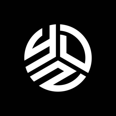 Siyah arka planda YDZ harf logosu tasarımı. YDZ yaratıcı harflerin baş harfleri logo kavramı. YDZ harf tasarımı.