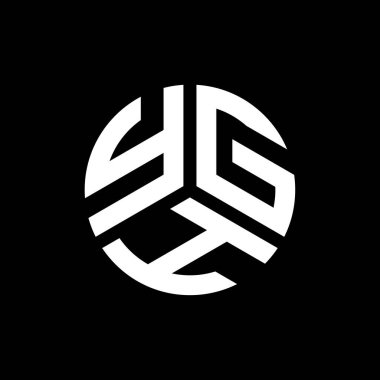 Siyah arka planda YGH harf logosu tasarımı. YGH yaratıcı harf logosu konsepti. YGH harf tasarımı.