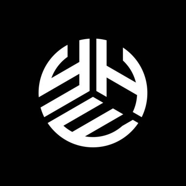 Siyah arka planda YHE harf logosu tasarımı. Yaratıcı harflerin baş harfleri logo kavramı. YHE harf tasarımı.