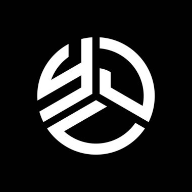 Siyah arka planda YJV harf logosu tasarımı. YJV yaratıcı harflerin baş harfleri logo kavramı. YJV harf tasarımı.