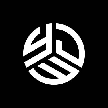 Siyah arka planda YJW harf logosu tasarımı. YJW yaratıcı harflerin baş harfleri logo kavramı. YJW harf tasarımı.